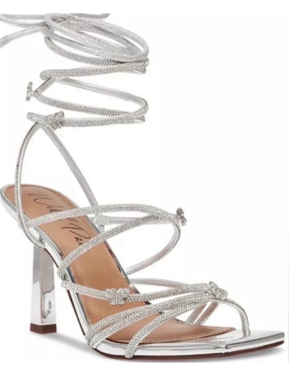 ✨Wild Pair Silver Rhinestone Lace-Up Size 10